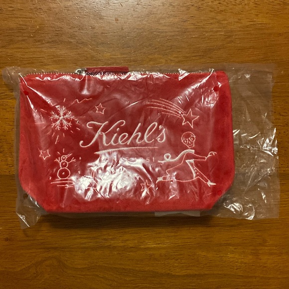 Kiehl's Bags Kiehls Christmas Theme Skin Care Velvet Travel Bag